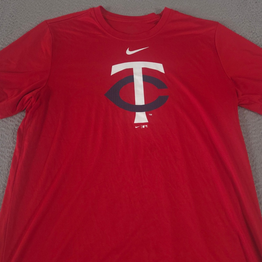 Nike Shirt Mens Large Red‎ Legend Fuse Minnesota Twins MLB Dri-Fit Graphic Tee